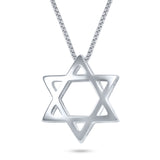 שרשרת כסף תליון מגן דוד תלת מימד לגבר