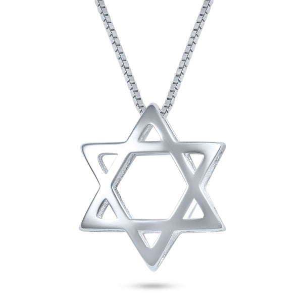שרשרת כסף תליון מגן דוד תלת מימד לגבר
