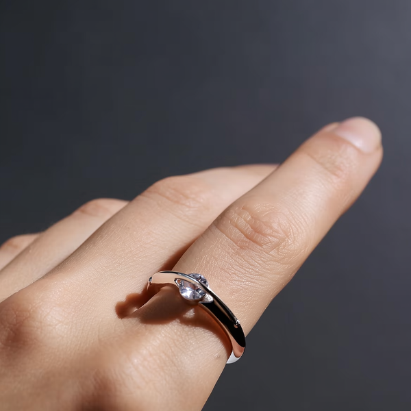 טבעת חישוק עם אבן 1 קראט