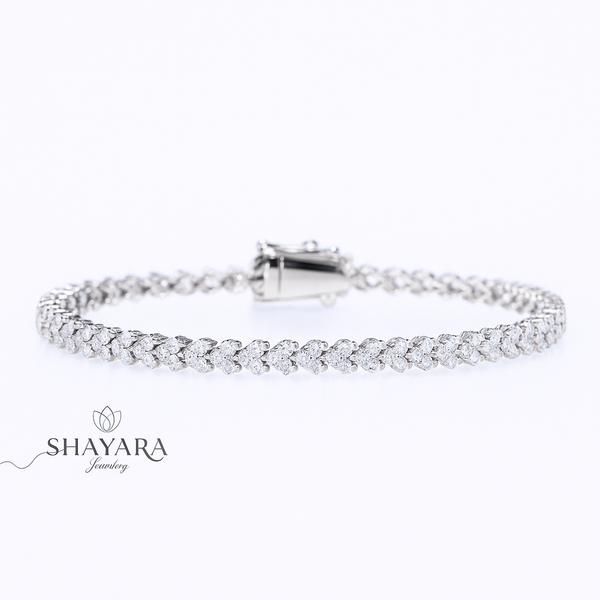 צמיד כסף טניס לב