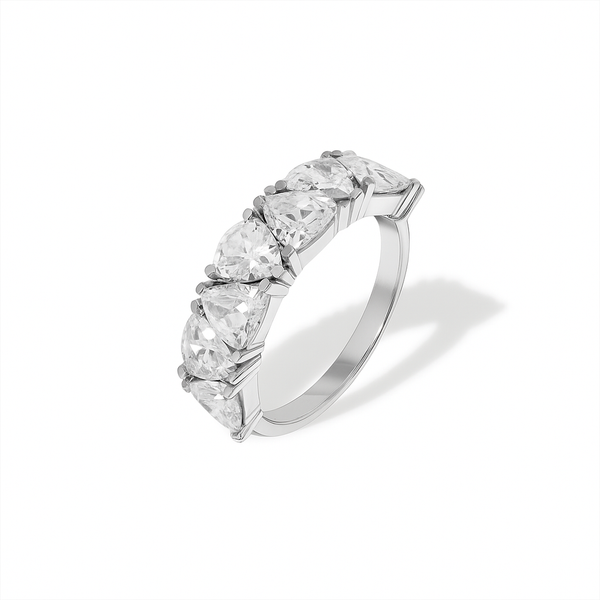 טבעת כסף פס עבה מעוצבת טיפות