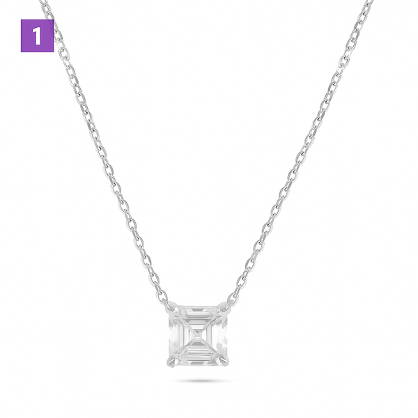 שרשרת כסף ריבוע חיתוך יהלום