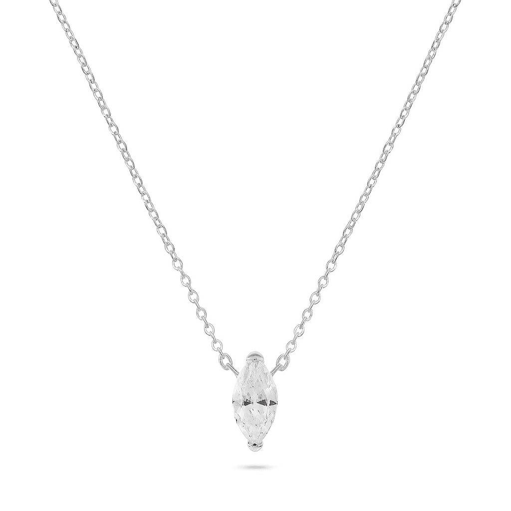 שרשרת כסף זרקון מרקיז