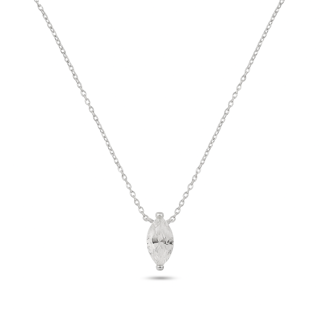 שרשרת כסף זרקון מרקיז