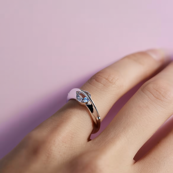 טבעת חישוק עם אבן 1 קראט