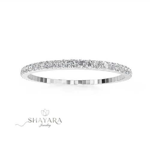 ✨ צמיד טניס קשיח גמיש יוקרתי משובץ אבני מוסונייט ✨