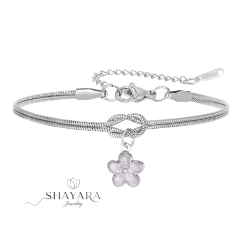 צמיד קשירת אהבה עם תליון פרח❤️