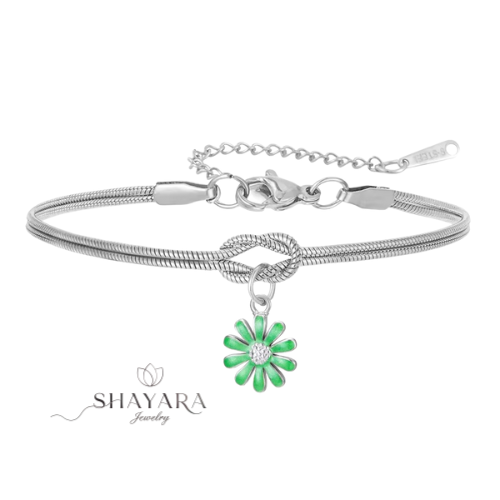 צמיד קשירת אהבה עם תליון פרח❤️