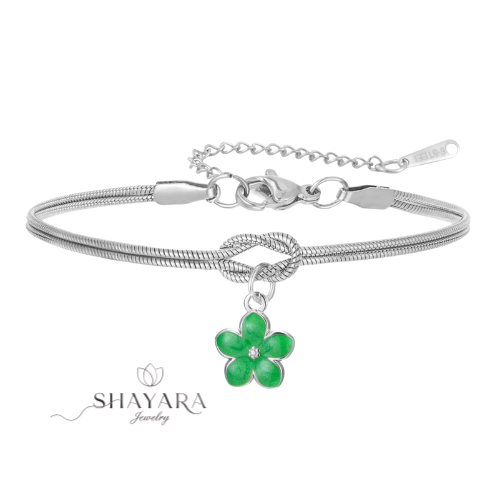 צמיד קשירת אהבה עם תליון פרח❤️