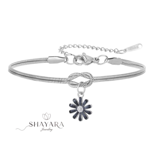 צמיד קשירת אהבה עם תליון פרח❤️