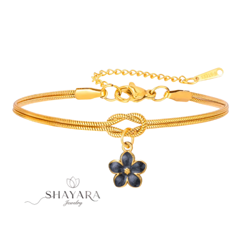 צמיד קשירת אהבה עם תליון פרח❤️