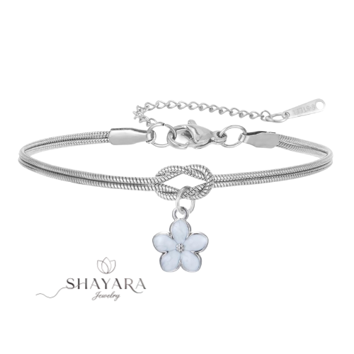 צמיד קשירת אהבה עם תליון פרח❤️