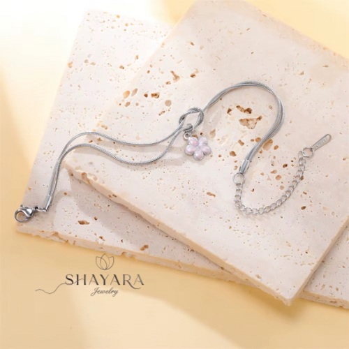 צמיד קשירת אהבה עם תליון פרח❤️