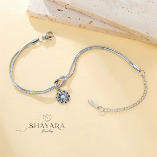 צמיד קשירת אהבה עם תליון פרח❤️