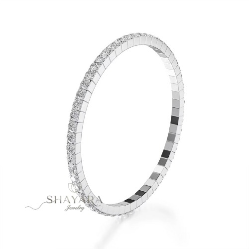 ✨ צמיד טניס קשיח גמיש יוקרתי משובץ אבני מוסונייט ✨