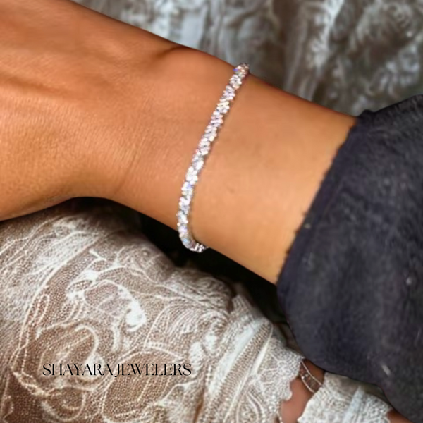 צמיד טניס יוקרתי מוסנייט מלא