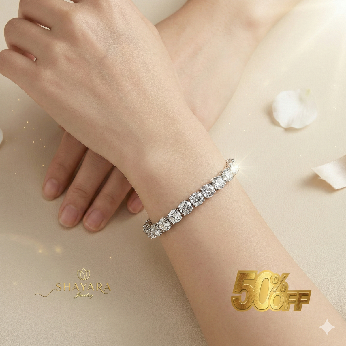 צמיד טניס כסף במבצע מטורף💥