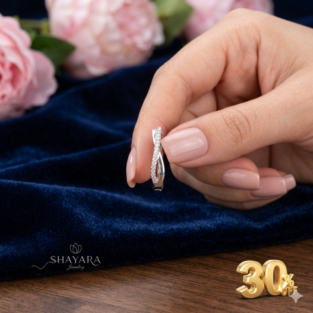 עגילי כסף הילה נוצצת ✨SALE🎁