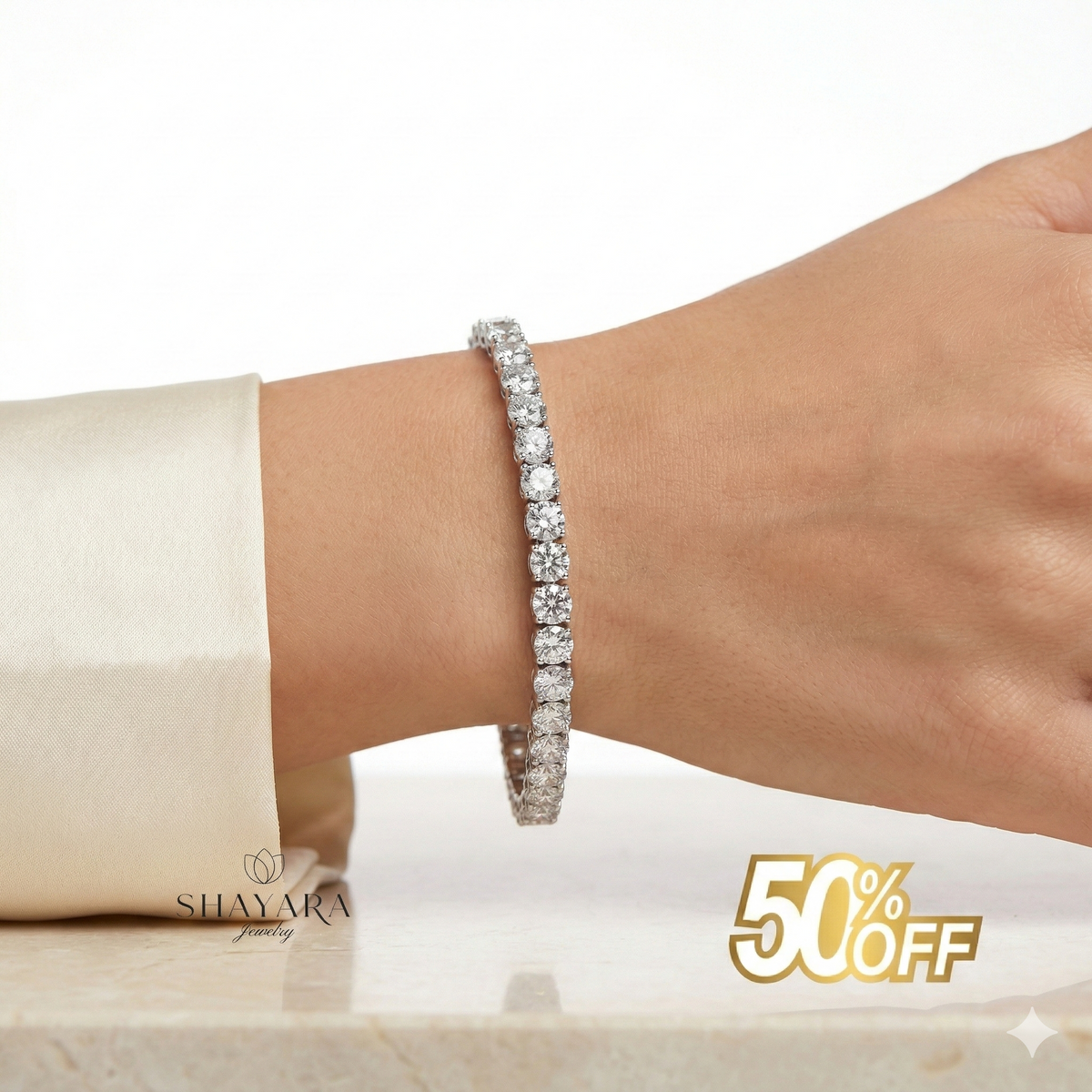 צמיד טניס כסף במבצע מטורף💥