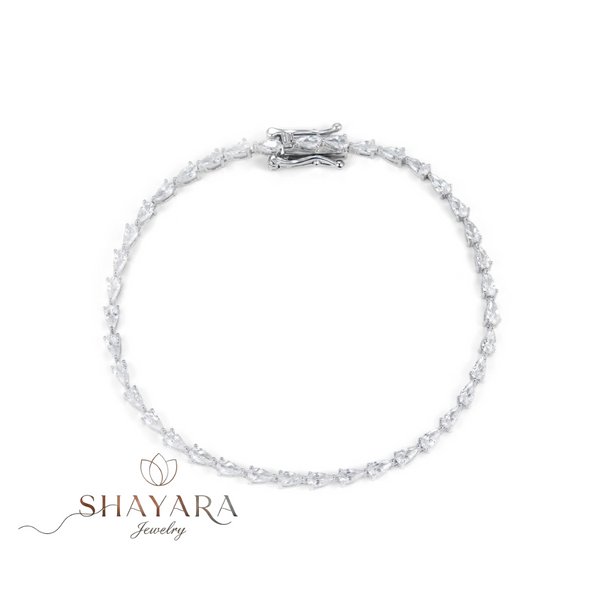 צמיד טניס כסף "טיפות עדינות"