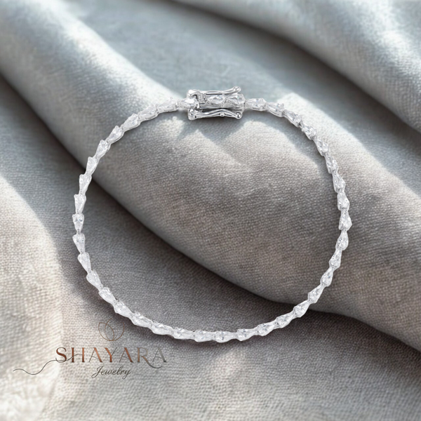 צמיד טניס כסף "טיפות עדינות"