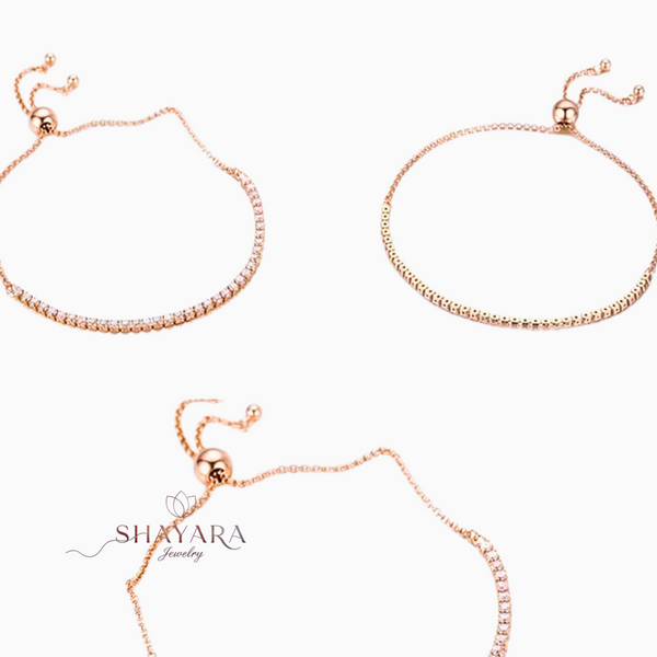 צמיד טניס עם שרשרת "אלגנטי לנצח"