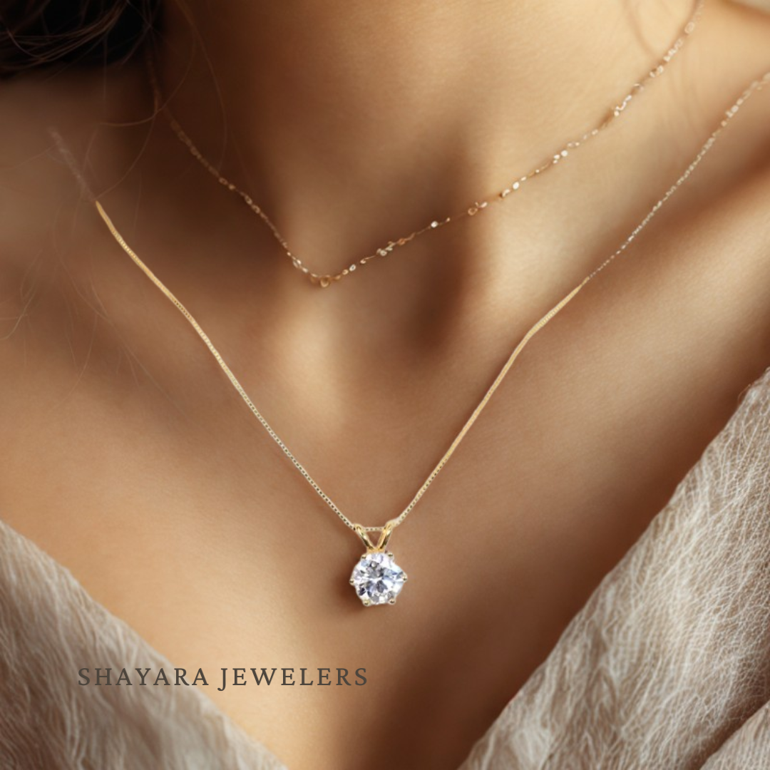 💎 Glow D'or – שרשרת יוקרתית עם אבן יהלום מרכזית 💎