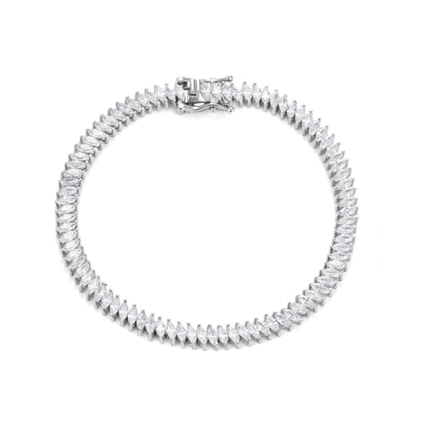 צמיד טניס מרקיז מכסף