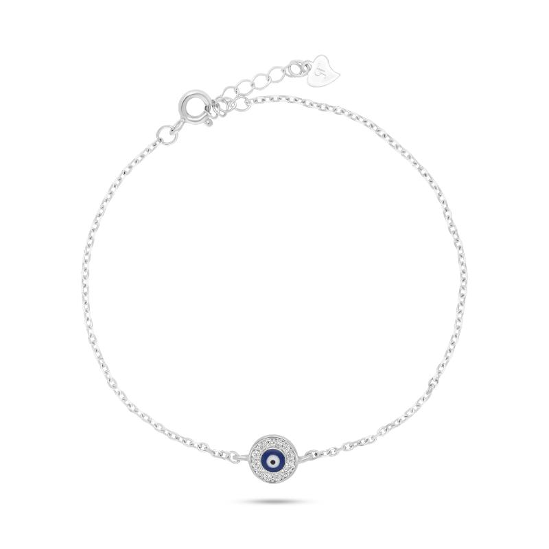 צמיד Lucky Eye עין כחולה עגולה מכסף