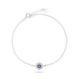 צמיד Lucky Eye עין כחולה עגולה מכסף