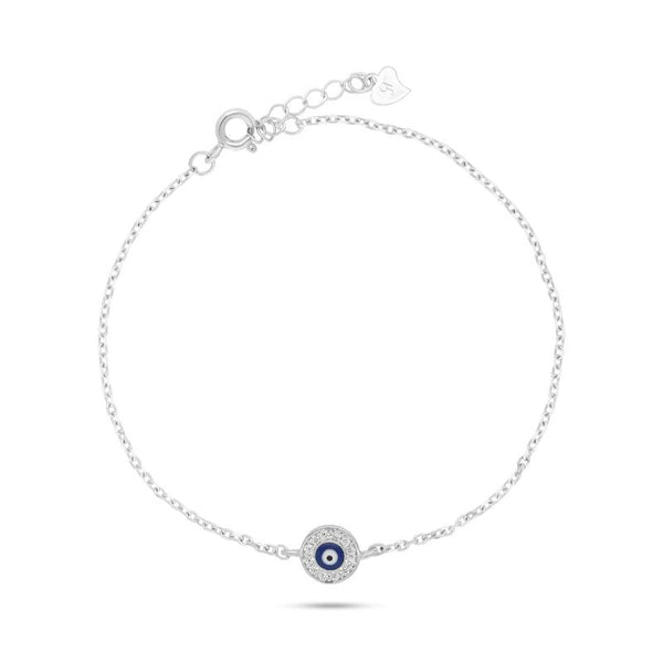 צמיד Lucky Eye עין כחולה עגולה מכסף