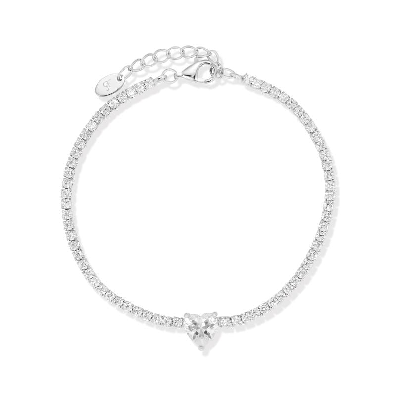 צמיד טניס לב בשיבוץ אבנים רציף✨NEW