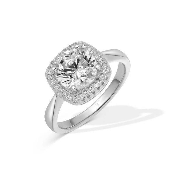 טבעת טבעת כסף סוליטר ריבוע ✨