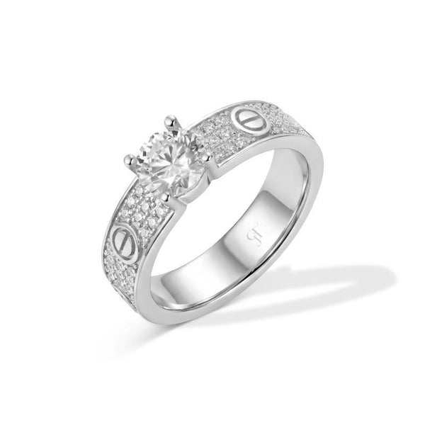 טבעת כסף קרט אבן משובצת