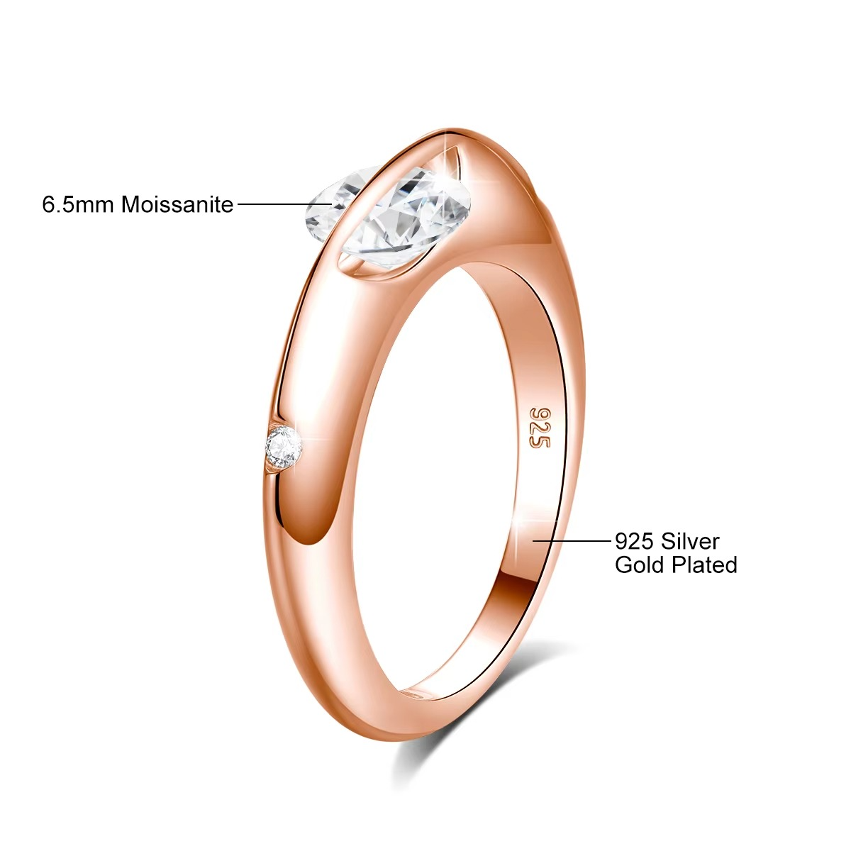 טבעת חישוק עם אבן 1 קראט