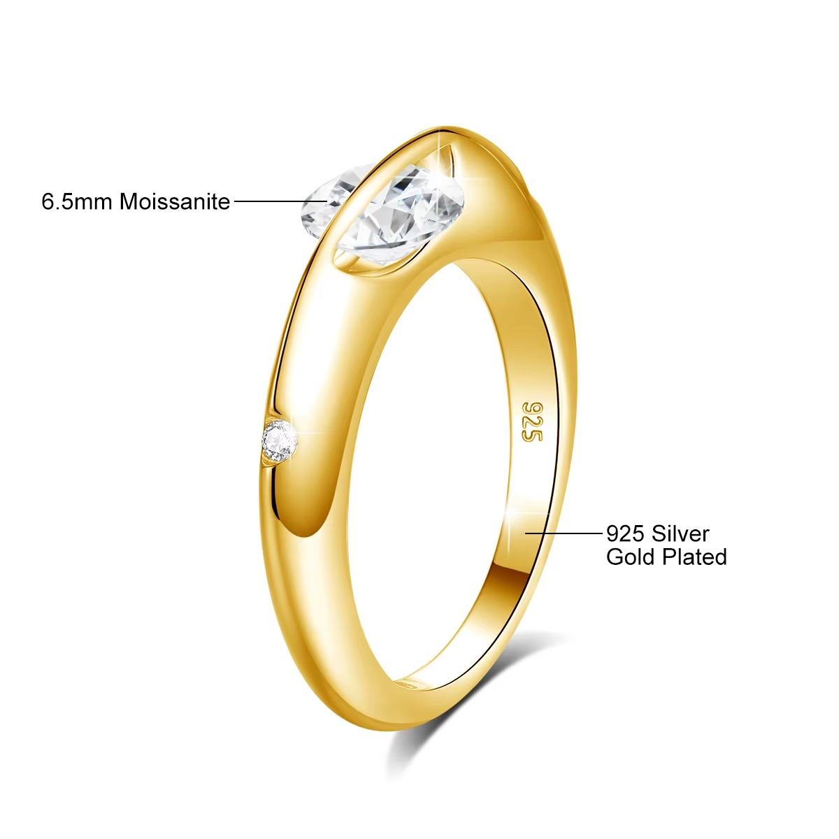 טבעת חישוק עם אבן 1 קראט