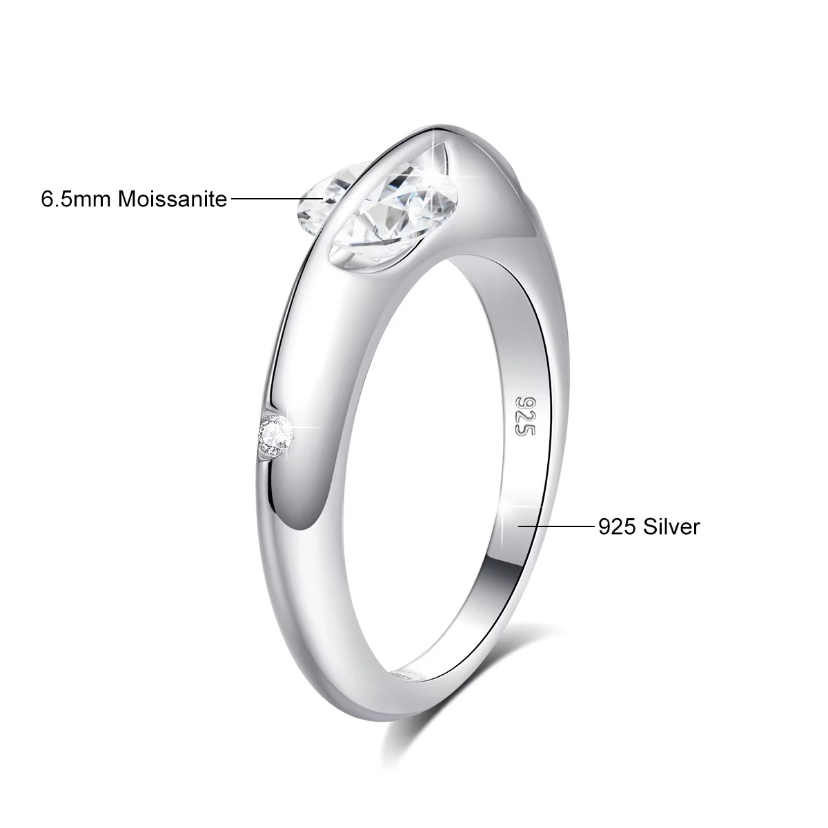 טבעת חישוק עם אבן 1 קראט