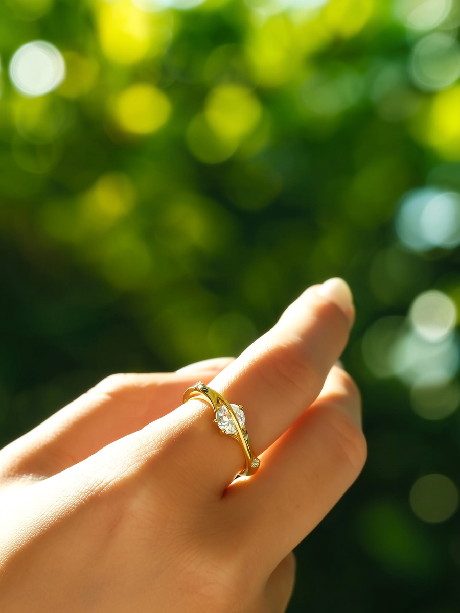 טבעת חישוק עם אבן 1 קראט