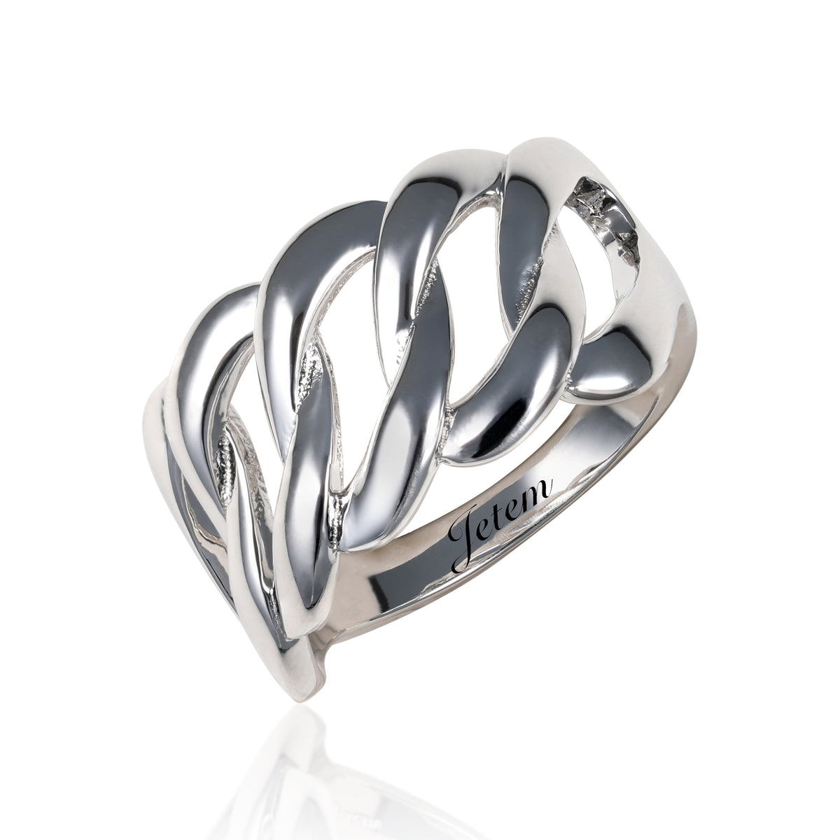 טבעת כסף דגם חוליות עבות